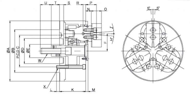 摇摆球锁卡盘(SM-CBL)图纸