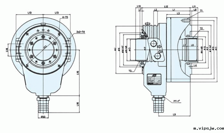 瑞岩超大通孔油缸图纸